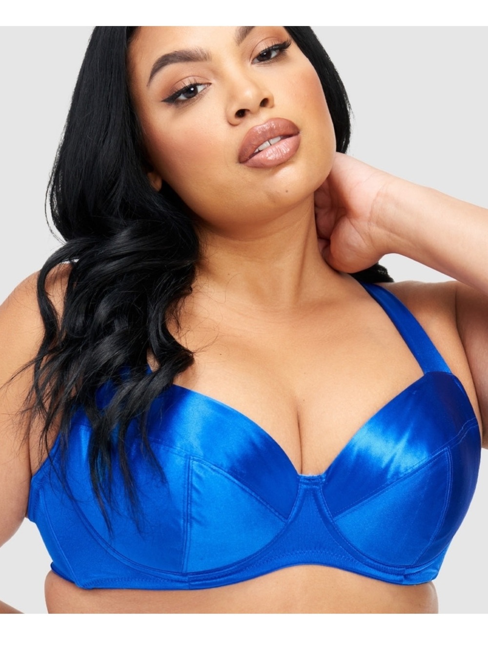 Frederick's of Hollywood Royal Blue Satin Underwire Bra size 36F